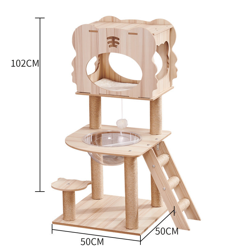 Cat Crawl Nest & Scratching Tree – Space Capsule Design - Pets Playland