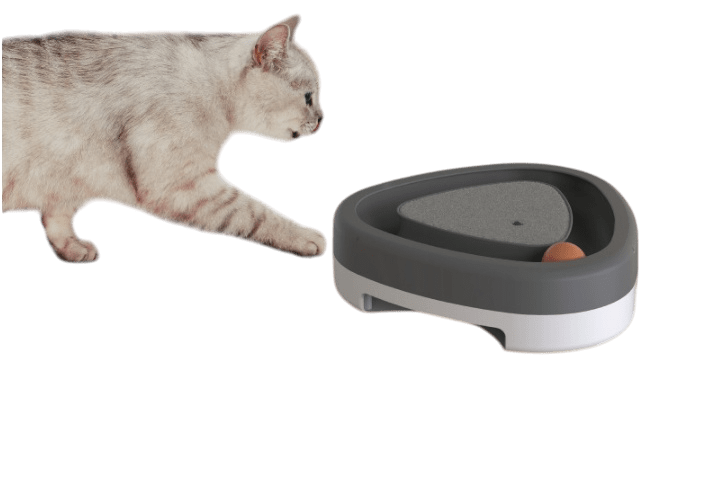 Smart Triangle Cat Toy – Electric Turntable Scratcher with Feather - Pets Playland