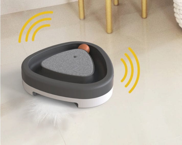 Smart Triangle Cat Toy – Electric Turntable Scratcher with Feather - Pets Playland