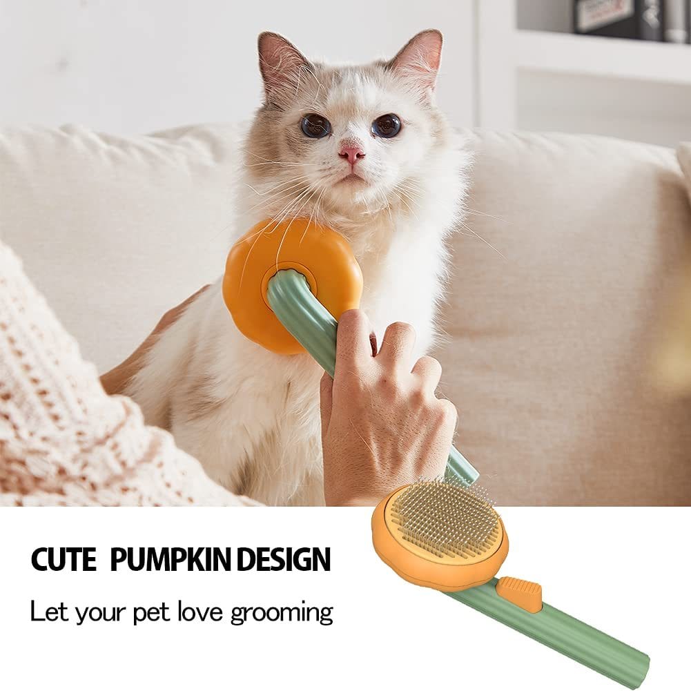 Pumpkin-Shaped Pet Grooming Brush – Gentle Hair Removal & Massage Comb - Pets Playland