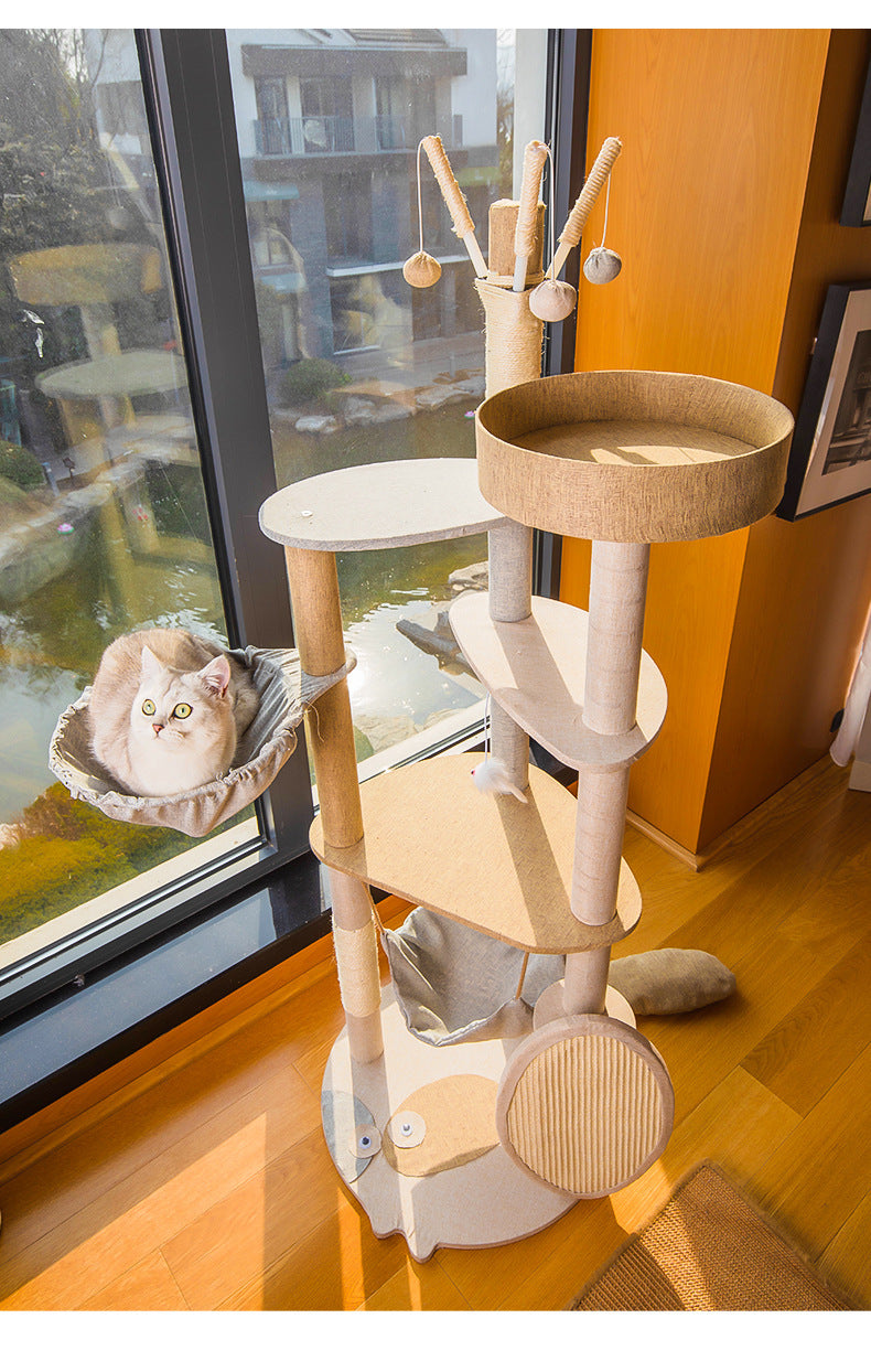 Cat Climbing Frame – Large Integrated Shelf Cat Tree - Pets Playland