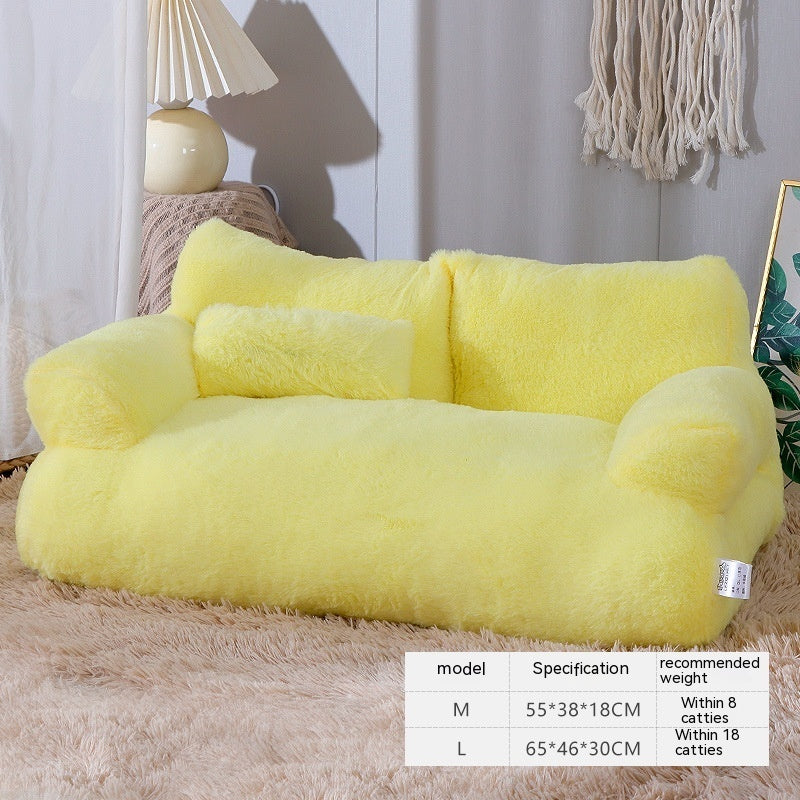 Luxury Cat Bed Sofa - Winter Warm Cat Nest for Small & Medium Dogs and Cats - Pets Playland