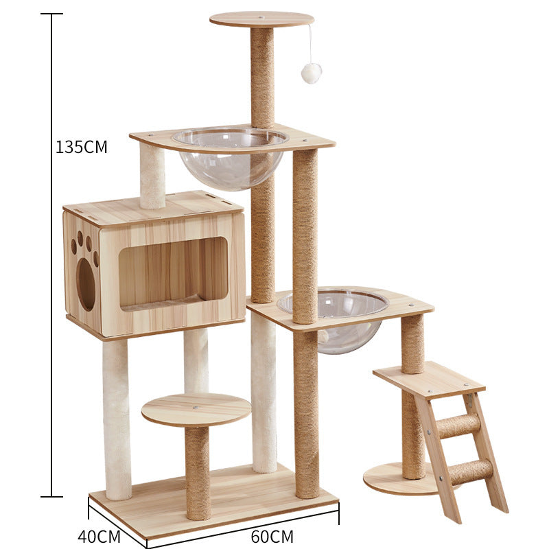 Cat Crawl Nest & Scratching Tree – Space Capsule Design - Pets Playland