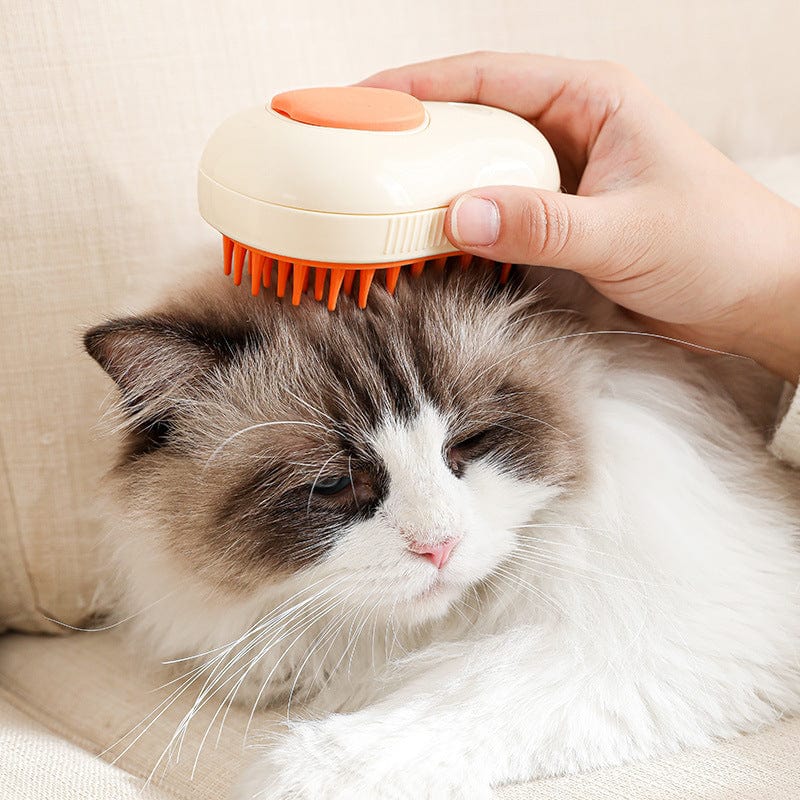 Steamy Cat Brush – Electric Self-Cleaning Grooming Comb for Cats & Dogs - Pets Playland