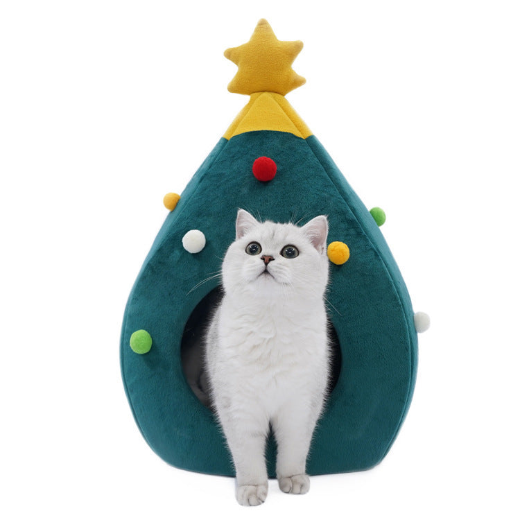 Christmas Tree Cat Bed - Pets Playland