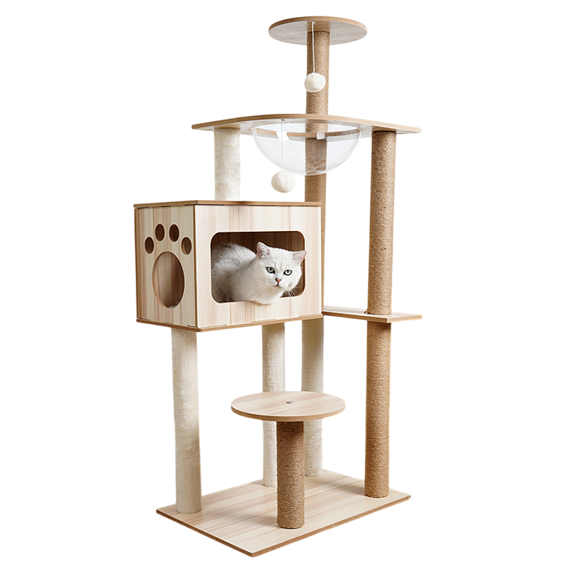 Cat Crawl Nest & Scratching Tree – Space Capsule Design - Pets Playland