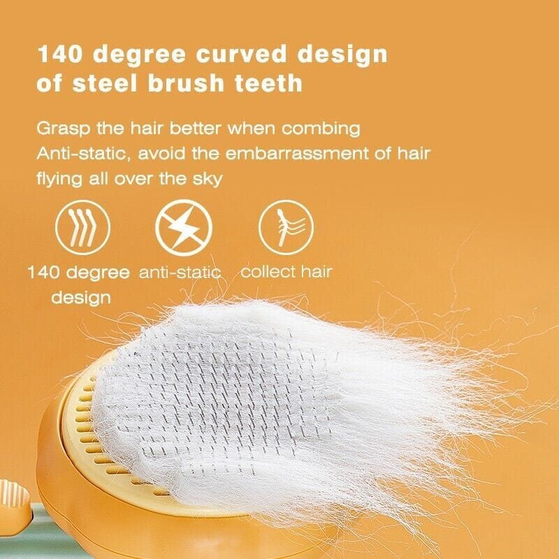 Pumpkin-Shaped Pet Grooming Brush – Gentle Hair Removal & Massage Comb - Pets Playland