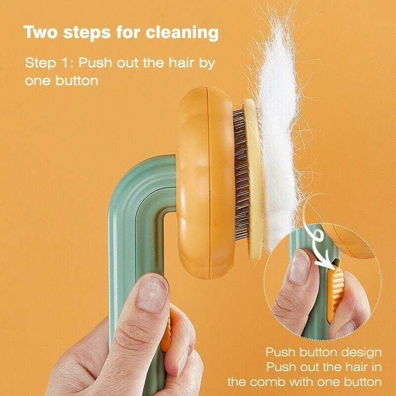 Pumpkin-Shaped Pet Grooming Brush – Gentle Hair Removal & Massage Comb - Pets Playland