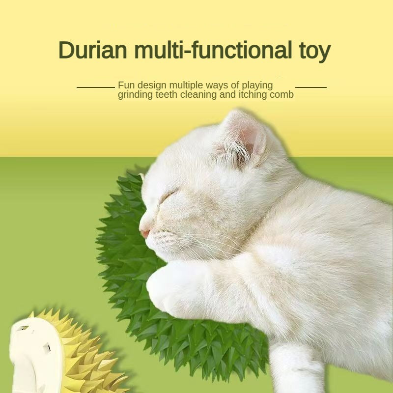 Durian Cat Brush & Self-Groomer – 2-in-1 Scratcher & Massage Toy for Cats & Dogs - Pets Playland