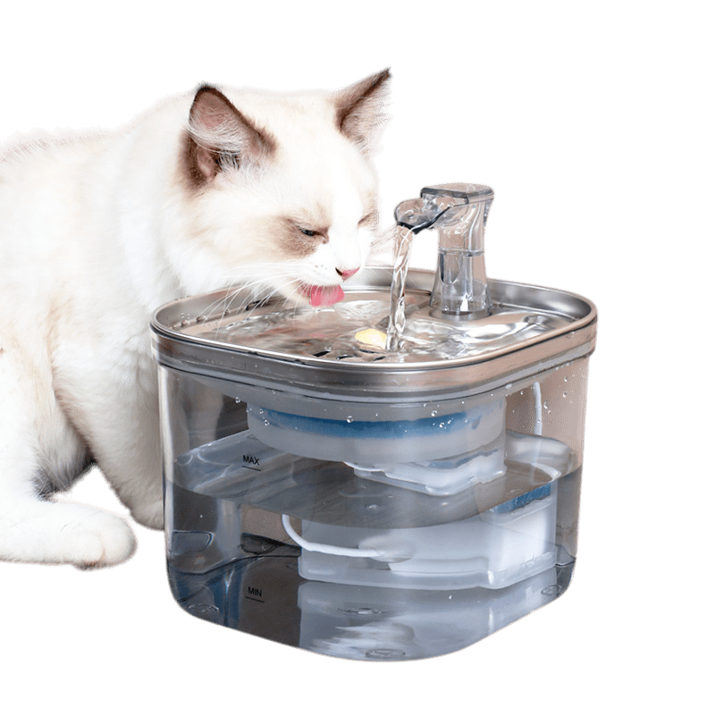 Stainless Steel Automatic Pet Water Dispenser — Intelligent Circulation Fountain for Cats & Dogs - Pets Playland