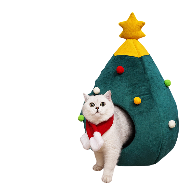 Christmas Tree Cat Bed - Pets Playland