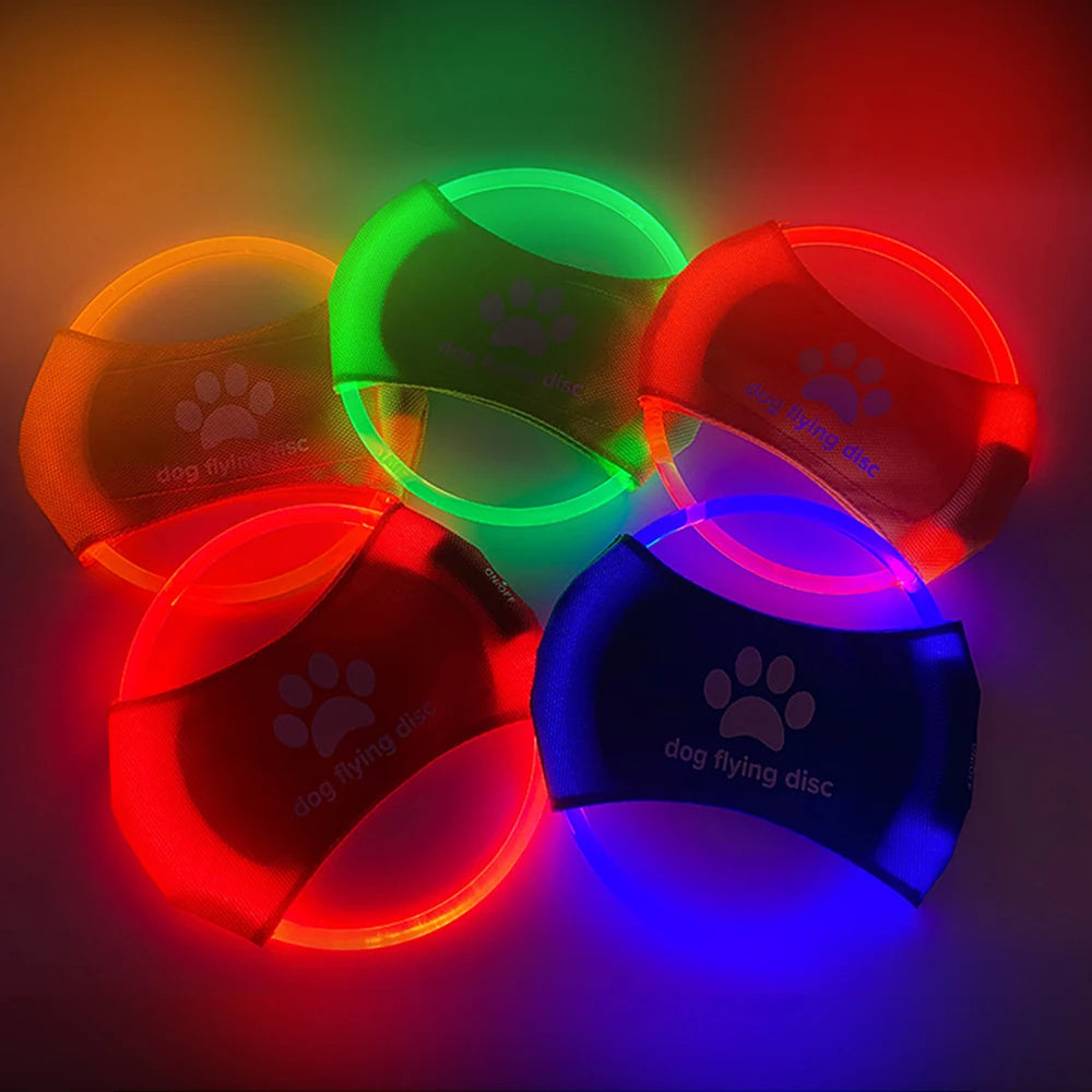 LED Glowing Dog Flying Disc – Interactive Light-Up Toy for Nighttime Play - Pets Playland