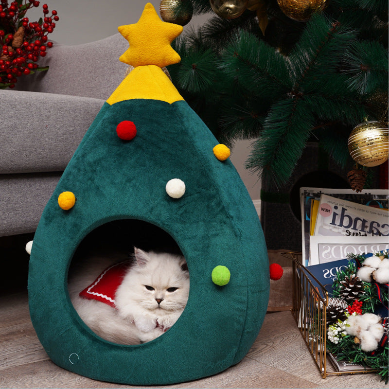Christmas Tree Cat Bed - Pets Playland