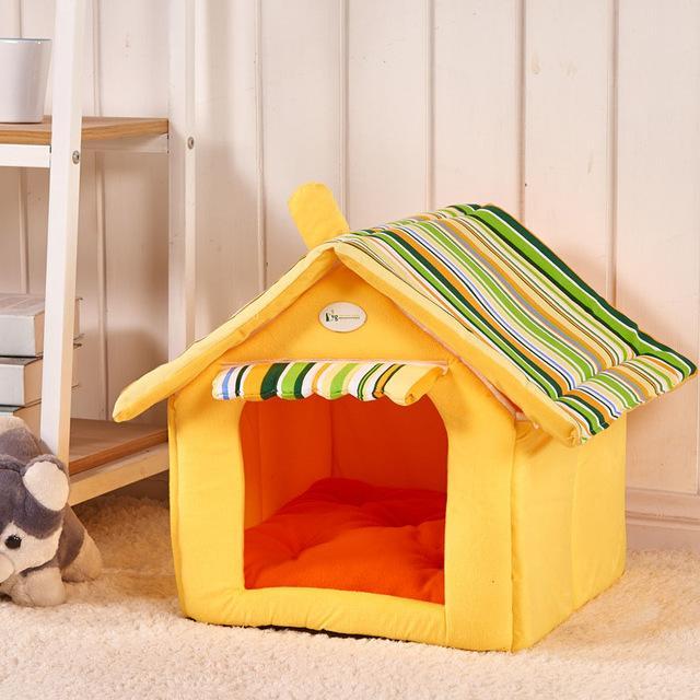 New Fashion Striped Removable Cover Mat Dog House Dog Beds For Small Medium Dogs Pet Products House Pet Beds for Cat - Pets Playland