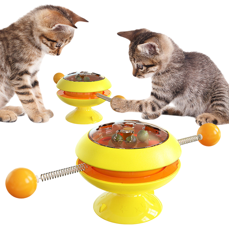 Rotatable Interactive Cat Toy with Catnip — Fun Training Toy for Kittens & Cats