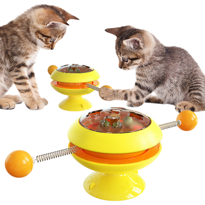 Rotatable Interactive Cat Toy with Catnip — Fun Training Toy for Kittens & Cats