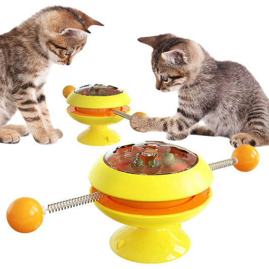 Rotatable Interactive Cat Toy with Catnip — Fun Training Toy for Kittens & Cats