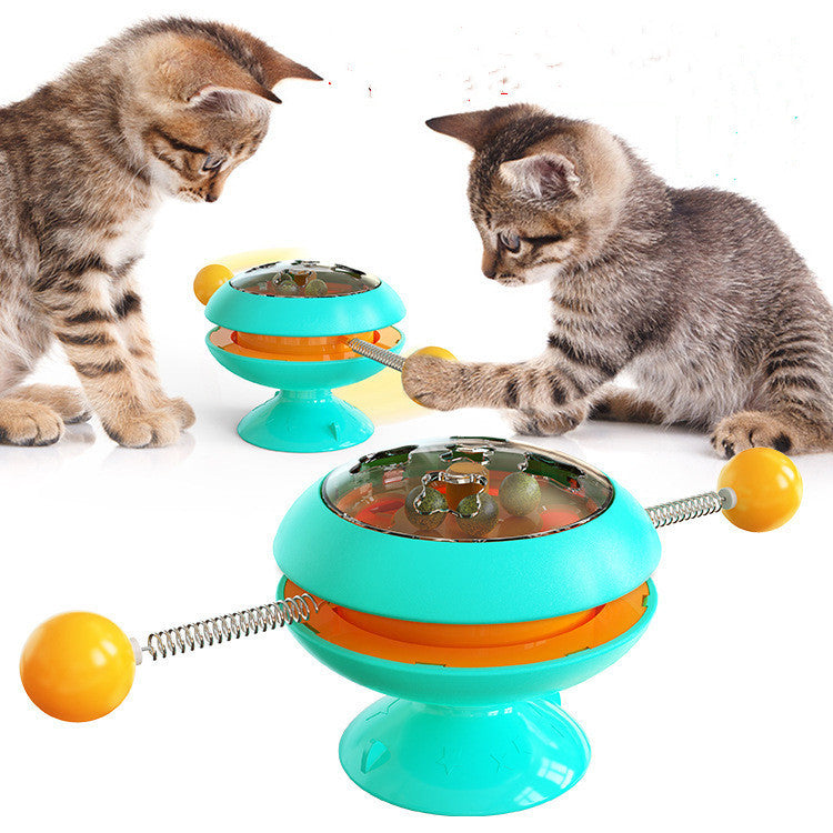 Rotatable Interactive Cat Toy with Catnip — Fun Training Toy for Kittens & Cats