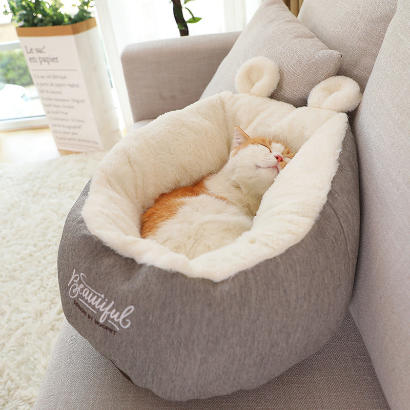 Soft Pet Bed & Warming Cushion — Cozy Puppy Kennel