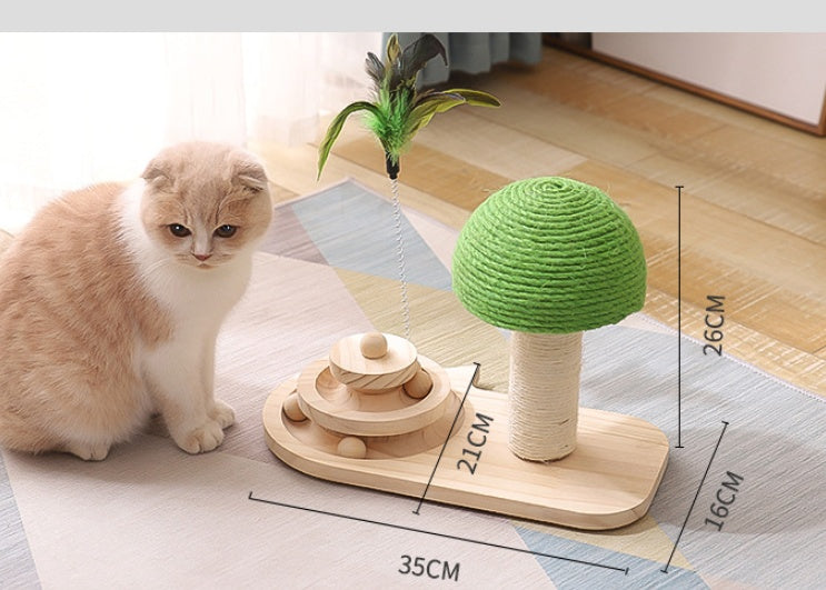 Cat Scratching Post with Double Sisal Balls — Interactive Cat Tree Toy & Claw Scratcher