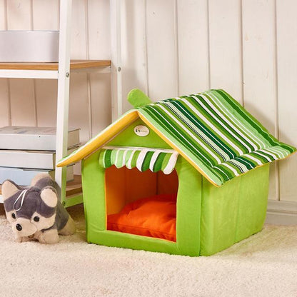 New Fashion Striped Removable Cover Mat Dog House Dog Beds For Small Medium Dogs Pet Products House Pet Beds for Cat - Pets Playland