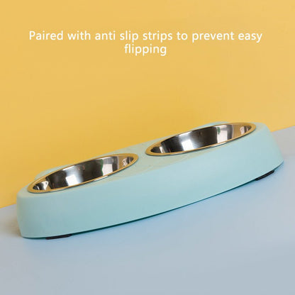 Dog Bowls Double Dog Water And Food Bowls Stainless Steel Bowls With Non - Slip Resin Station, Pet Feeder Bowls For Puppy Medium Dogs Cats - Pets Playland