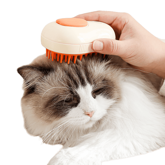 Steamy Cat Brush – Electric Self-Cleaning Grooming Comb for Cats & Dogs - Pets Playland