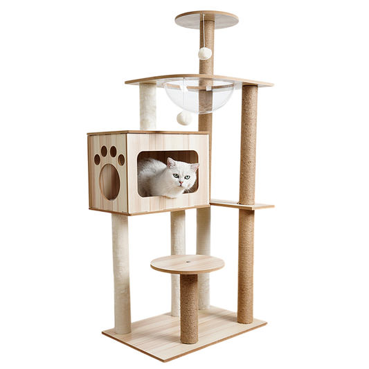 Cat Crawl Nest & Scratching Tree – Space Capsule Design - Pets Playland