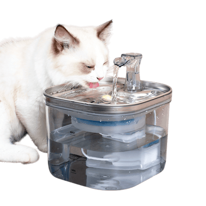 Pet Cat Dog Stainless Steel Automatic Circulation Water Dispenser Intelligent Fountain Pets Accessories - Pets Playland