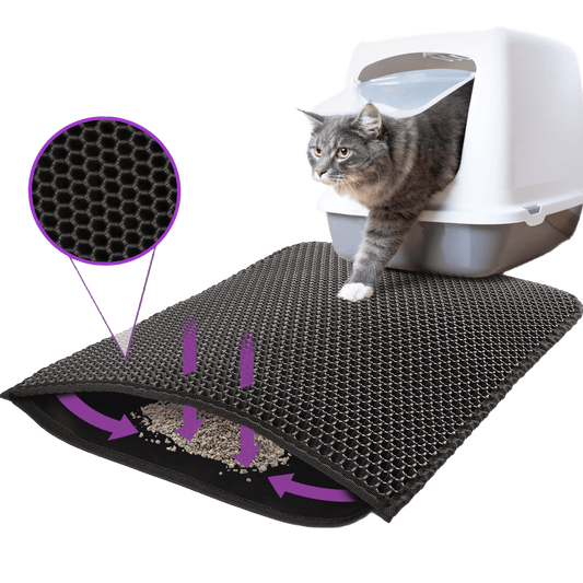 Double Layer Waterproof Cat Litter Mat — Non-Slip Honeycomb Design