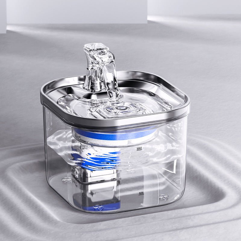 Pet Cat Dog Stainless Steel Automatic Circulation Water Dispenser Intelligent Fountain Pets Accessories - Pets Playland