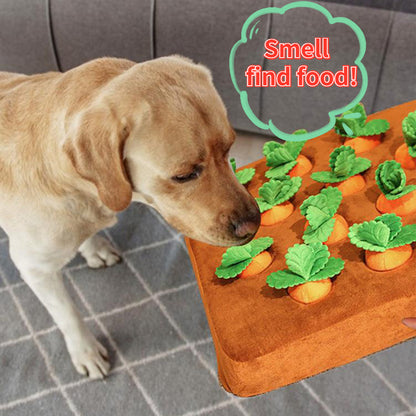 Carrot Plush Dog Toy — Interactive Snuffle Mat & Chew Toy for Puppies and Cats