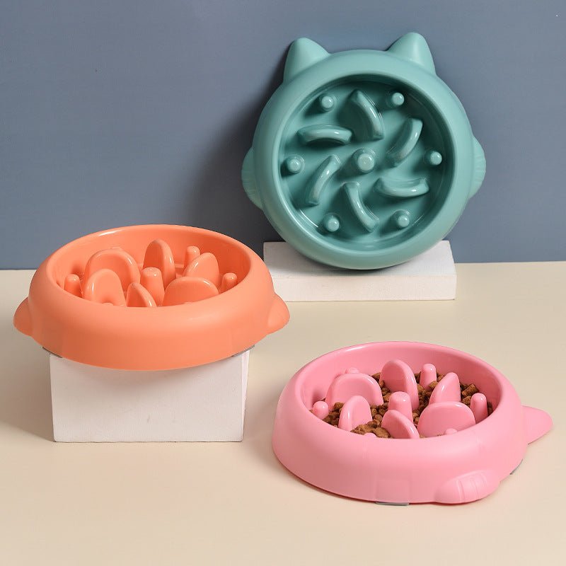 Pet Dog Cat Slow Feeder Bowls Anti Choking Slow Feeder Dish Bowl Home Dog Eating Plate Anti Gulping Bowl Supplies - Pets Playland