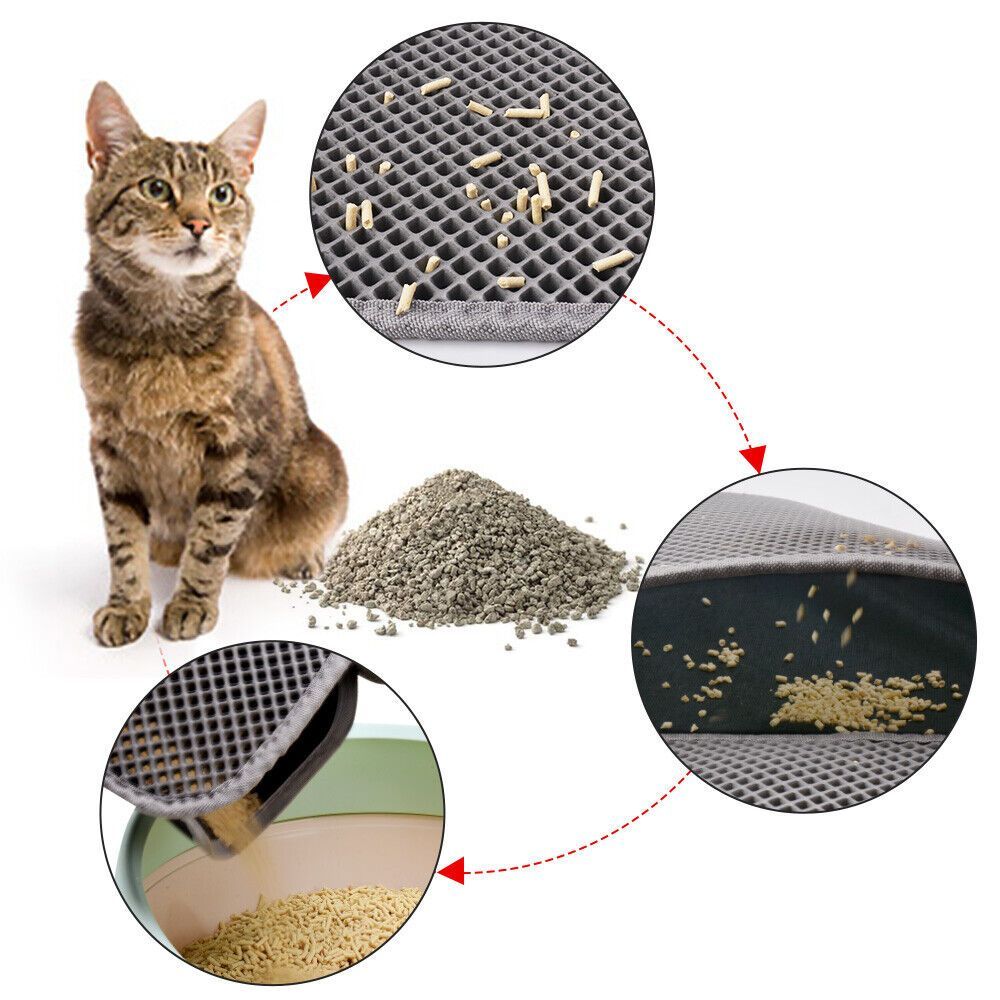 Double Layer Waterproof Cat Litter Mat — Non-Slip Honeycomb Design